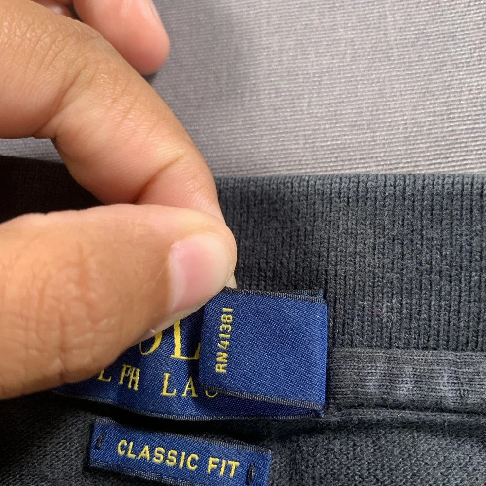 Polo Ralph Lauren Polo Shirt Mens XXL Black Classic Cotton Embroidered Gray Pony